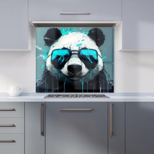 Panda With Blue Glasses Splashart Kitchen Splashback