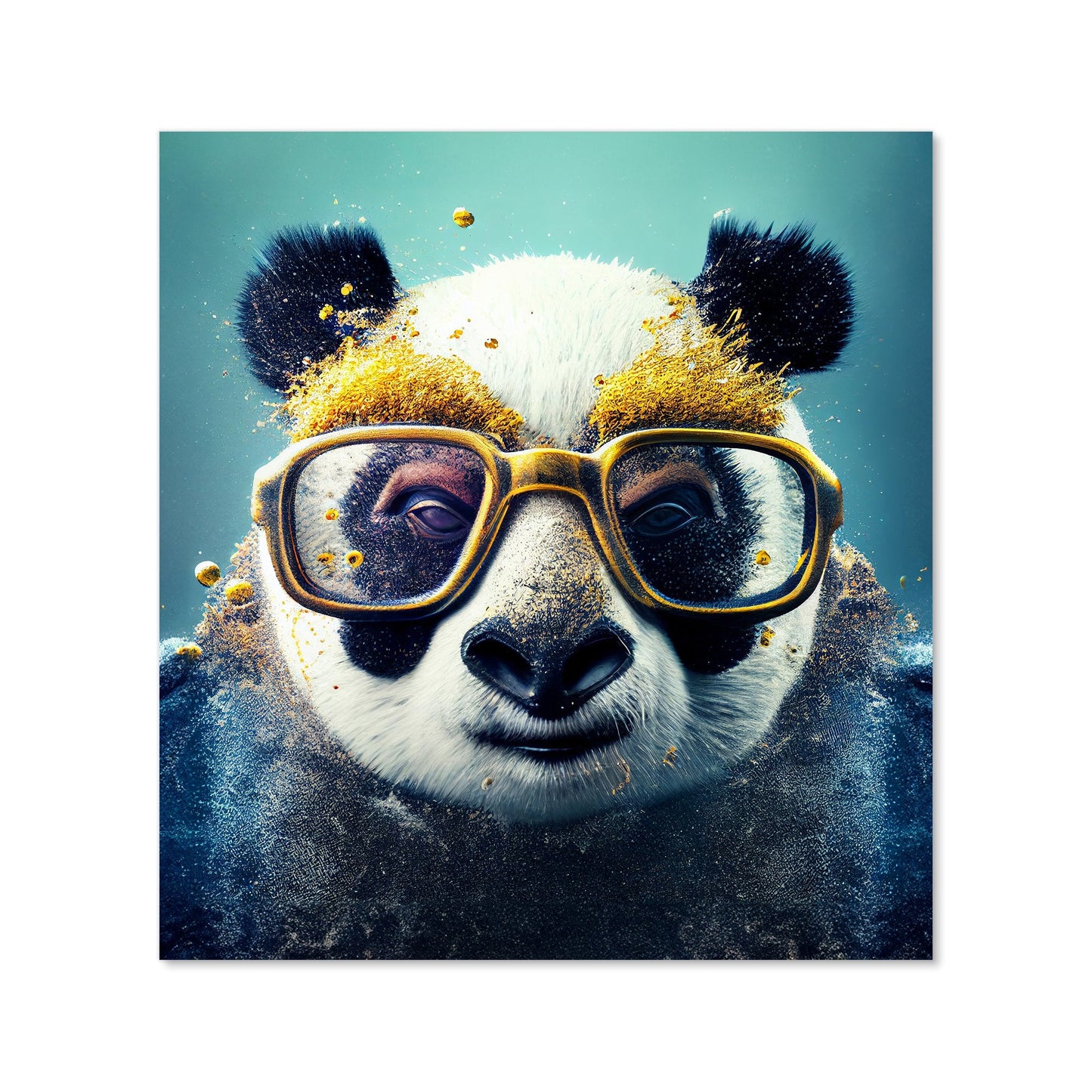 Panda With Golden Glasses Splashart Kitchen Splashback