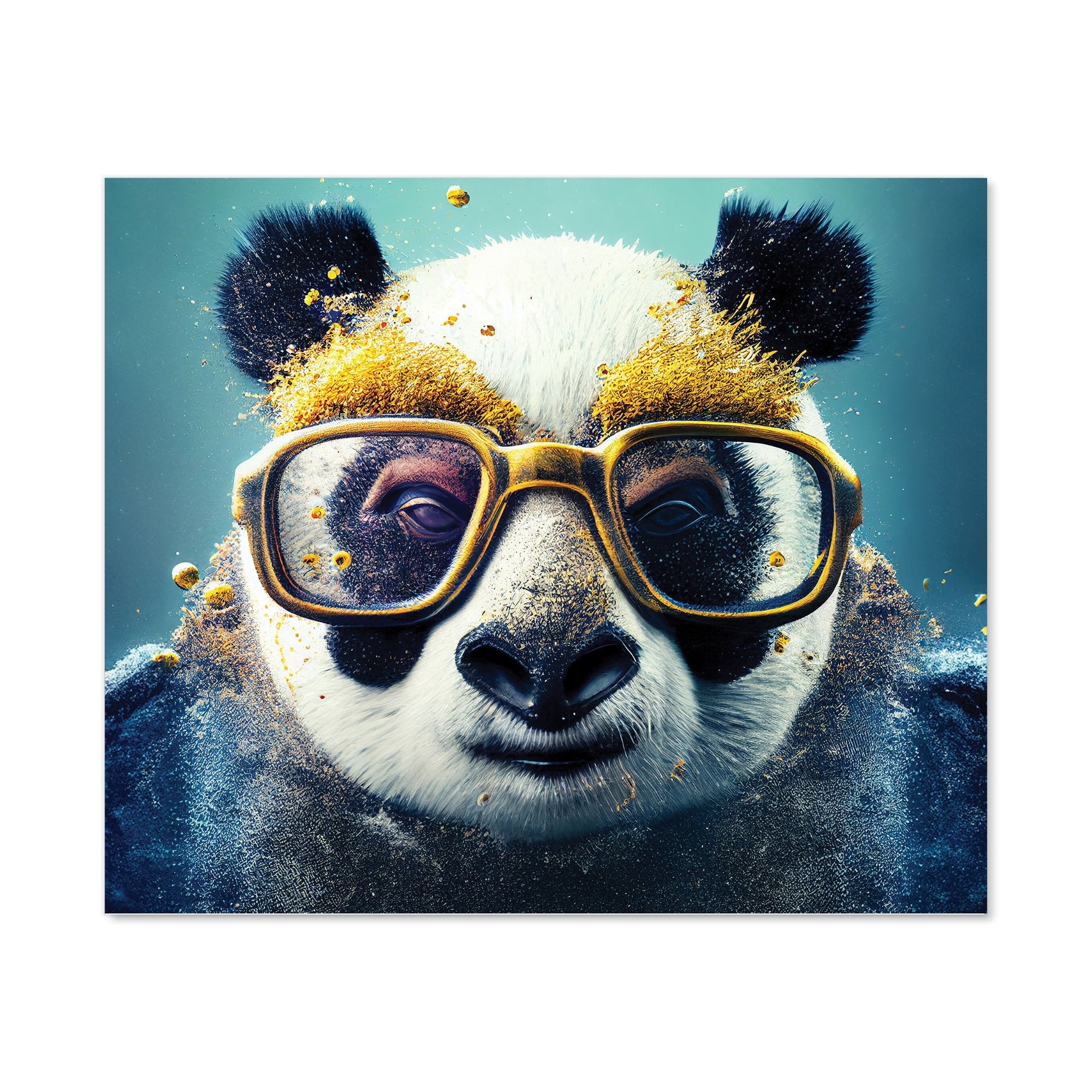 Panda With Golden Glasses Splashart Kitchen Splashback