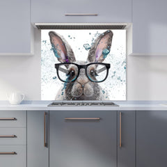 Rabbit With Glasses Splashart Kitchen Splashback