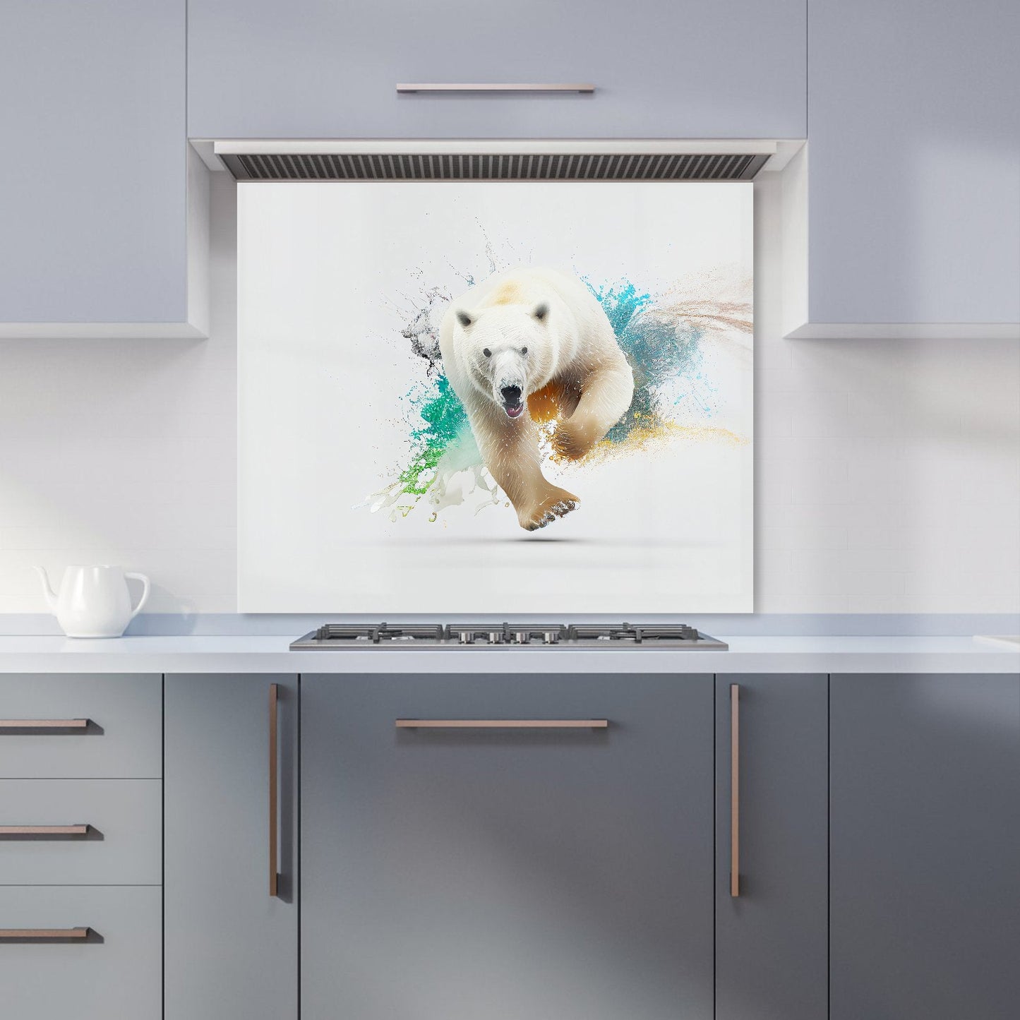 Charging Polar Bear Kitchen Splashback