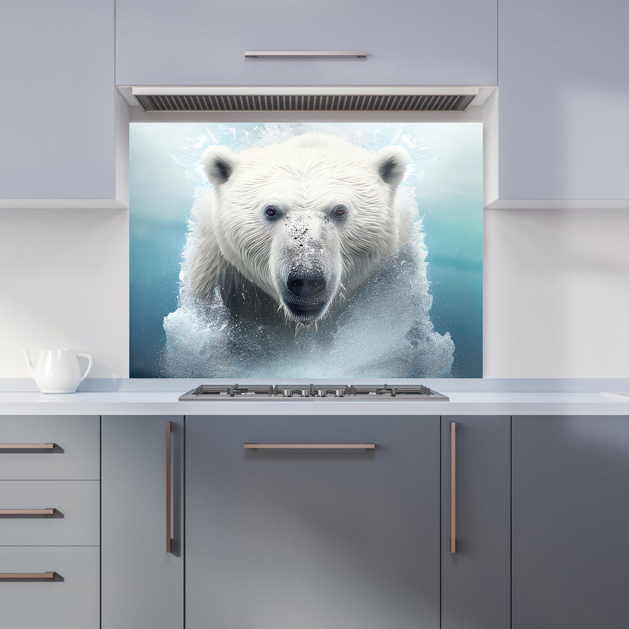 Polar Bear Splashart Kitchen Splashback