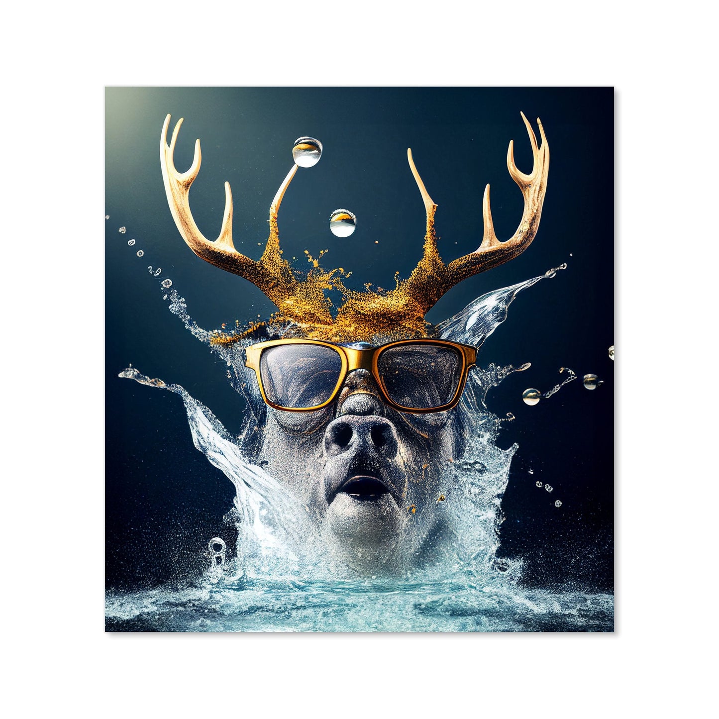 Stag With Glasses Splashart Kitchen Splashback