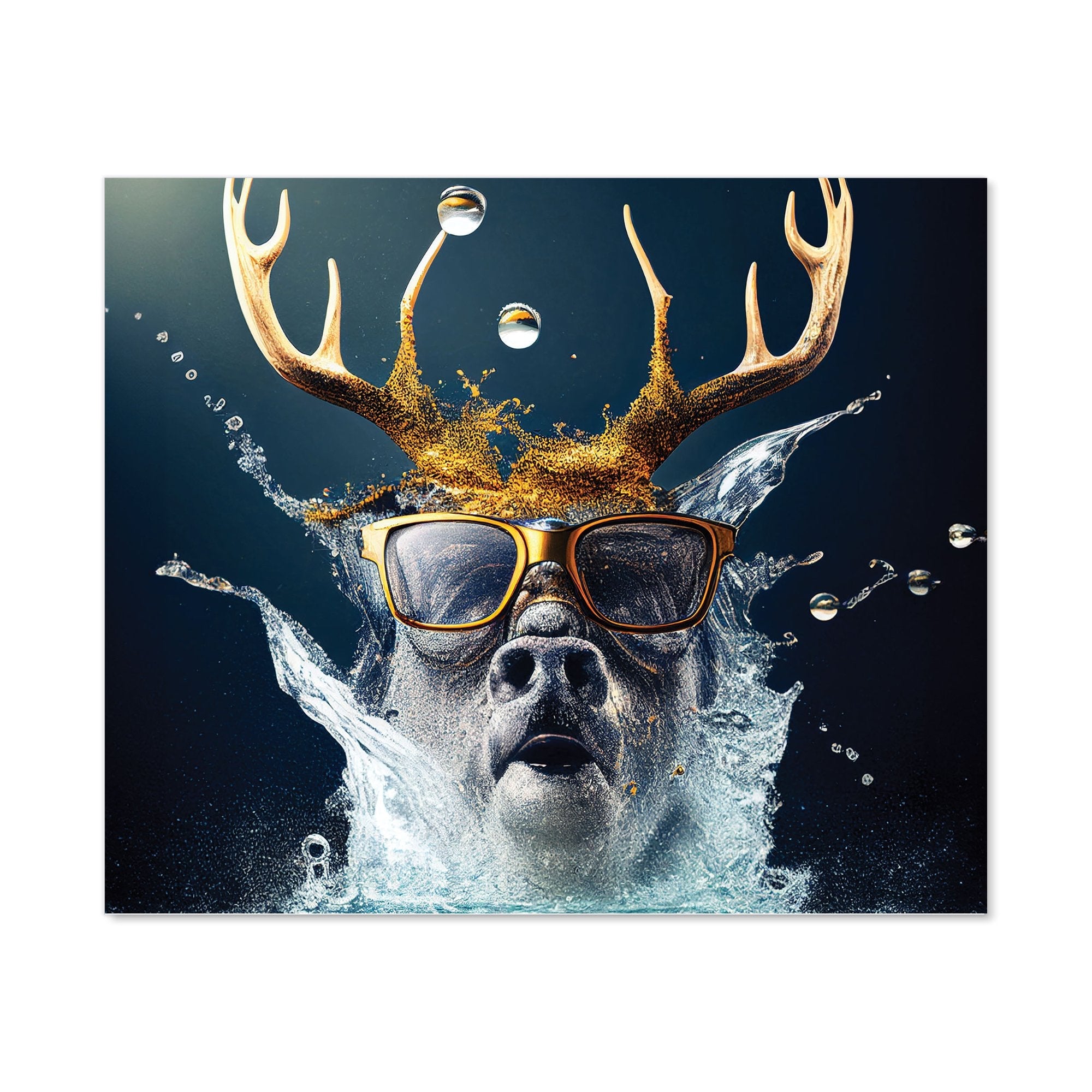 Stag With Glasses Splashart Kitchen Splashback