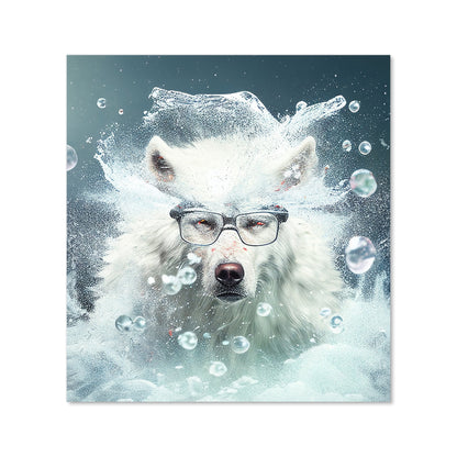 White Wolf With Glasses Splashart Kitchen Splashback