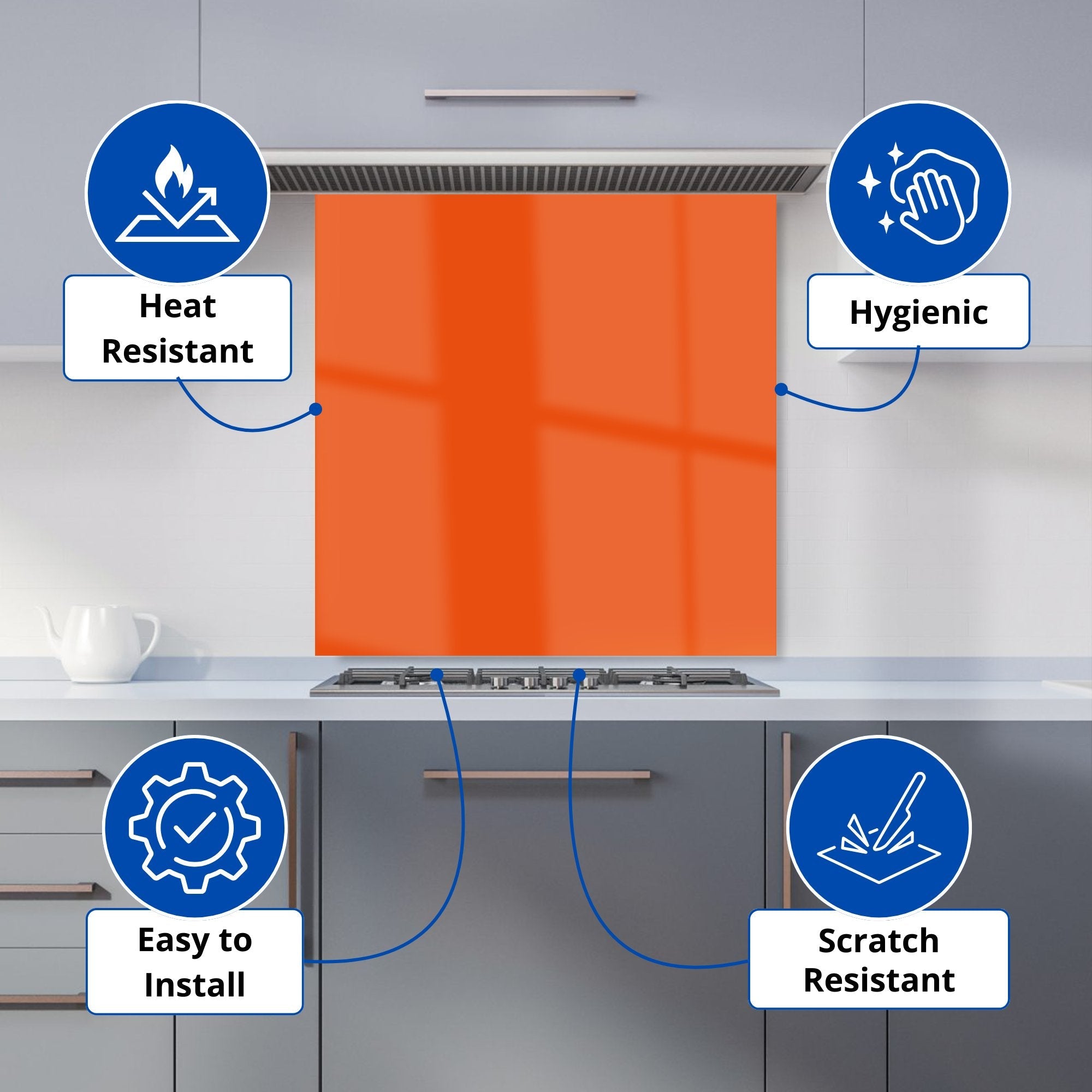 Burnt Orange Kitchen Splashback