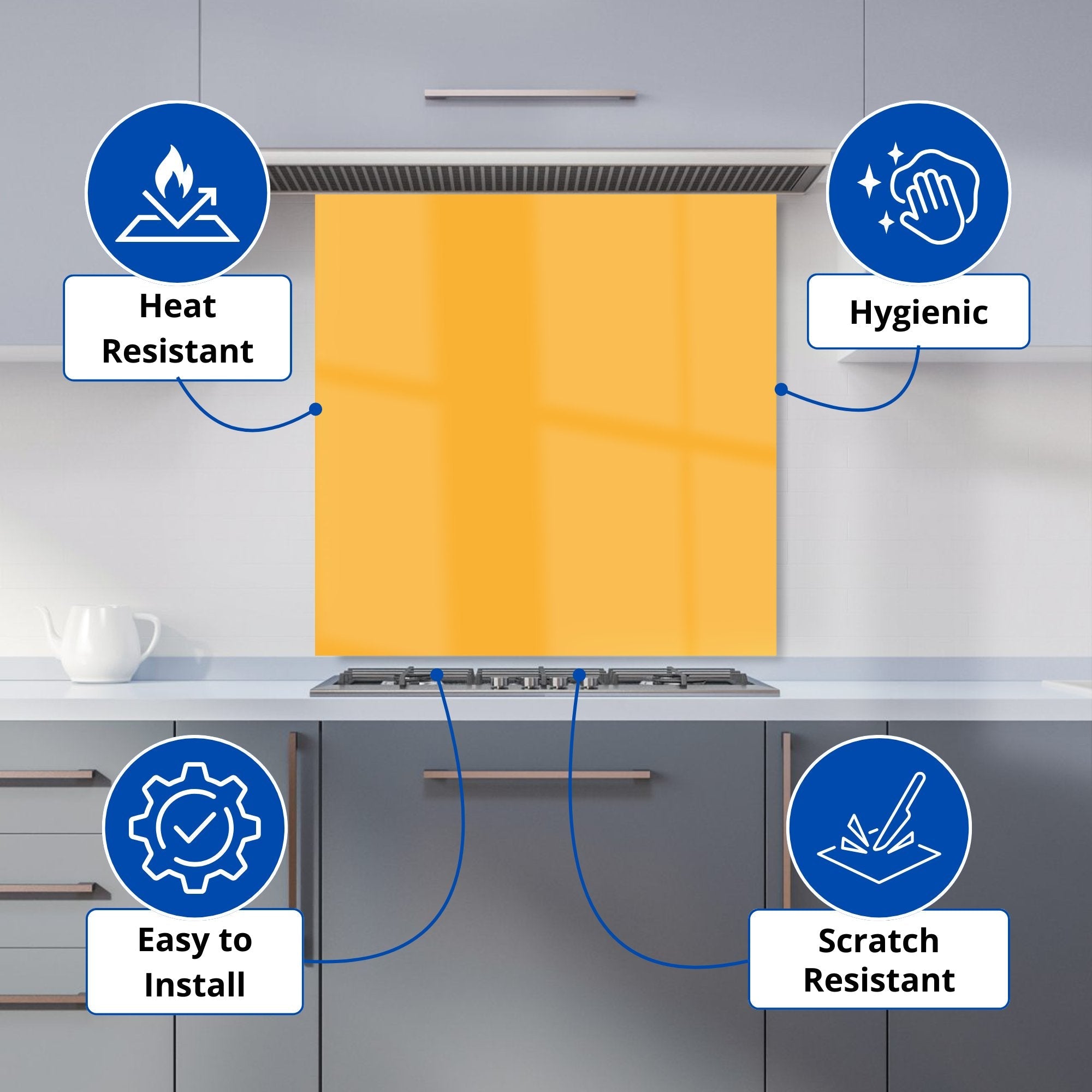 Cantaloupe Orange Kitchen Splashback