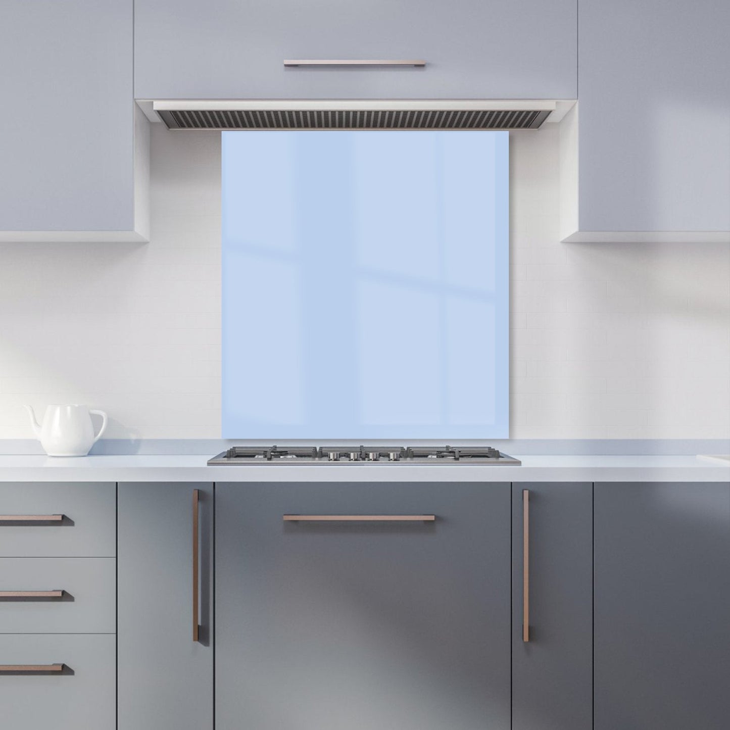 Pale Cornflour Blue Kitchen Splashback