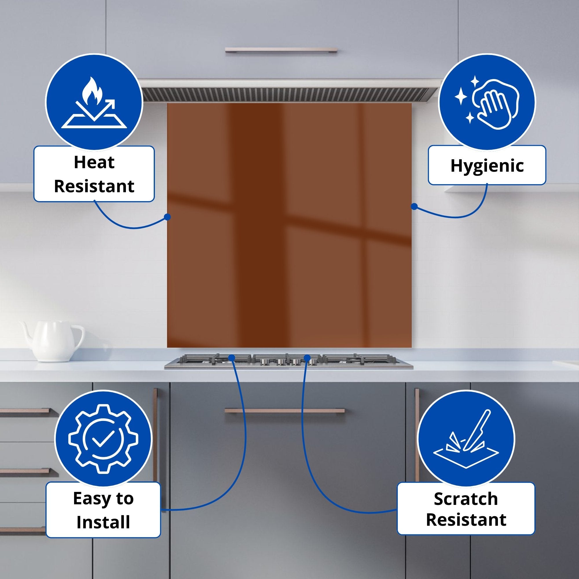 Chocolate Brown Kitchen Splashback