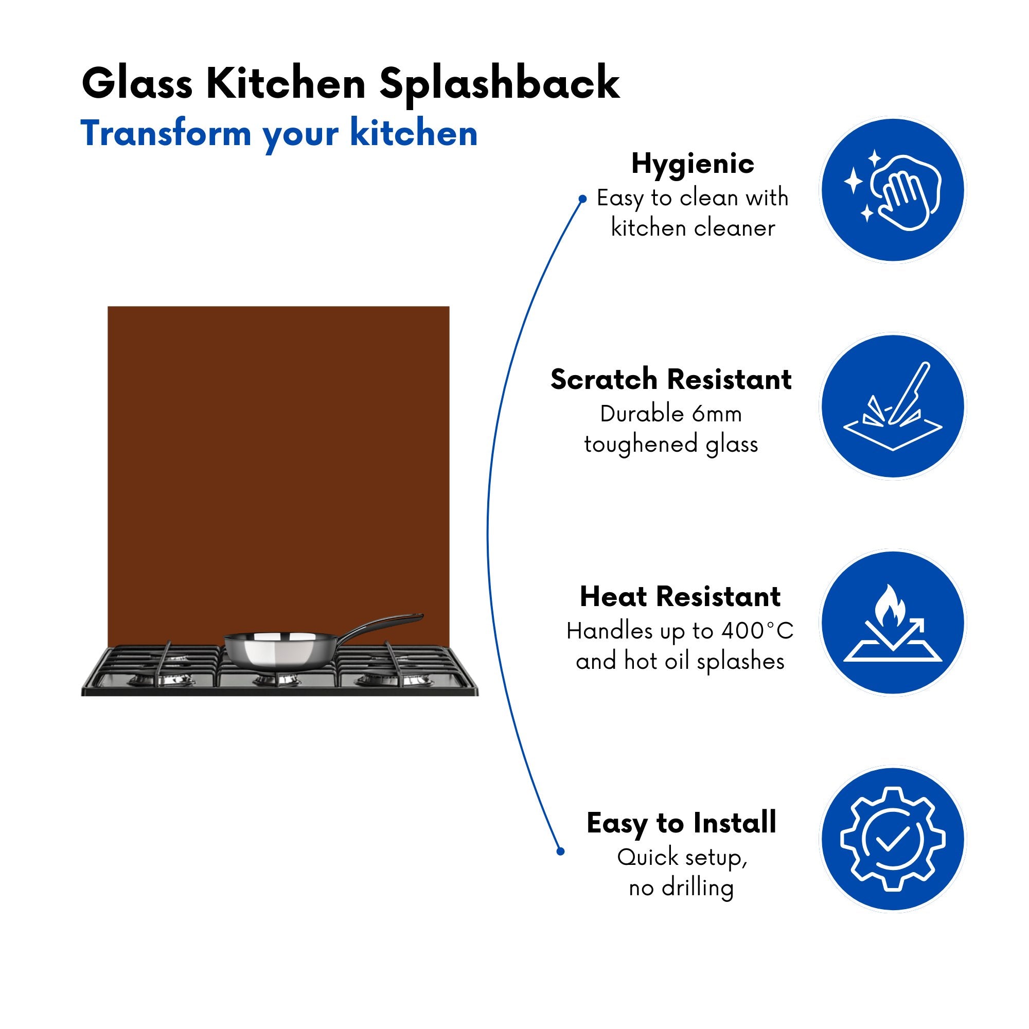 Chocolate Brown Kitchen Splashback