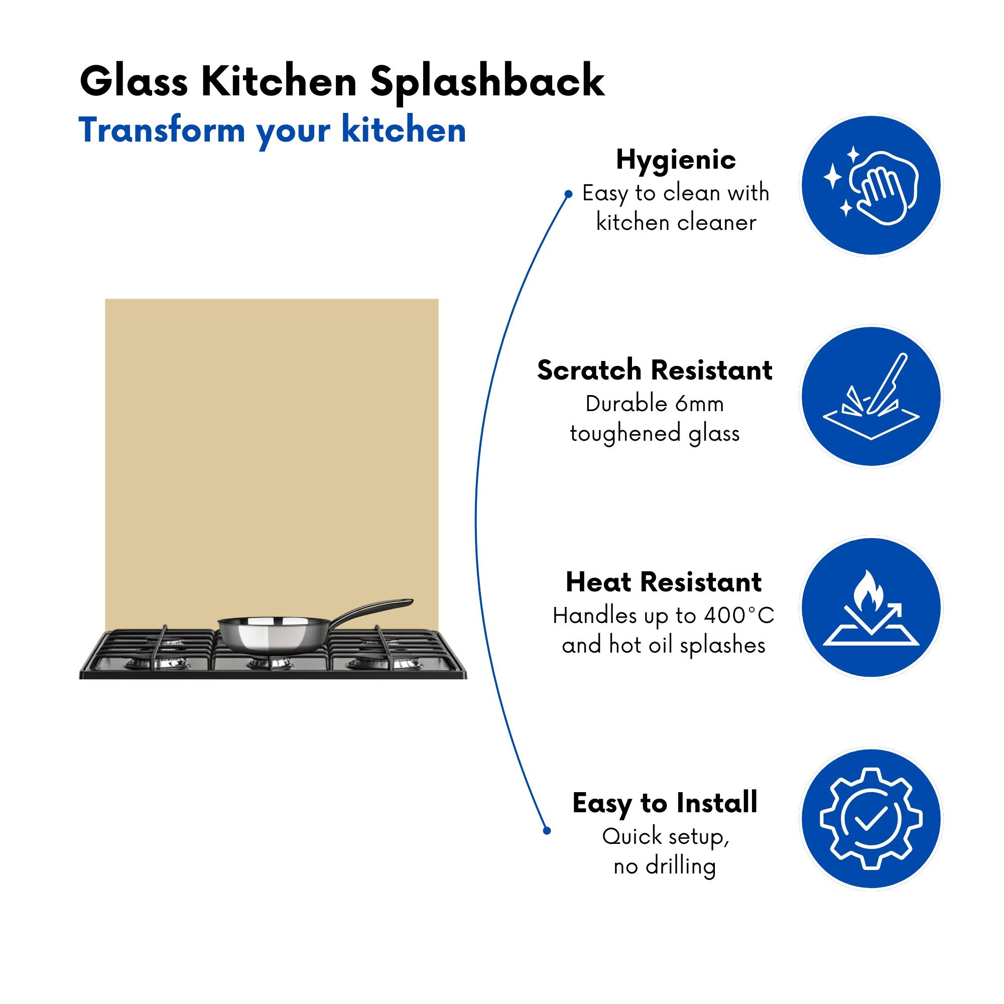 Biscuit Brown Kitchen Splashback