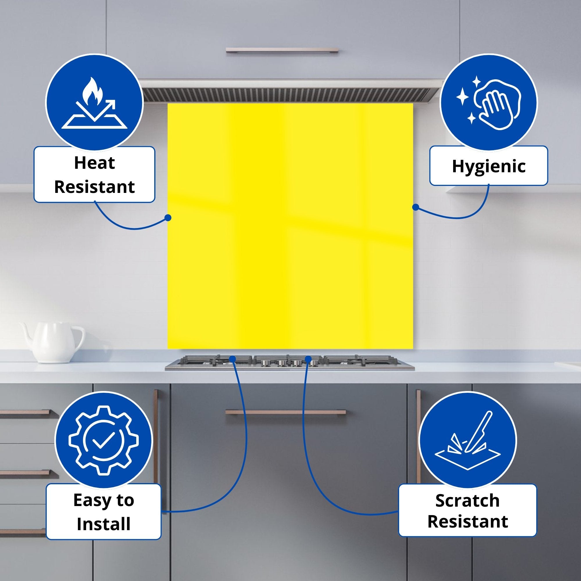 Sunshine Yellow Kitchen Splashback