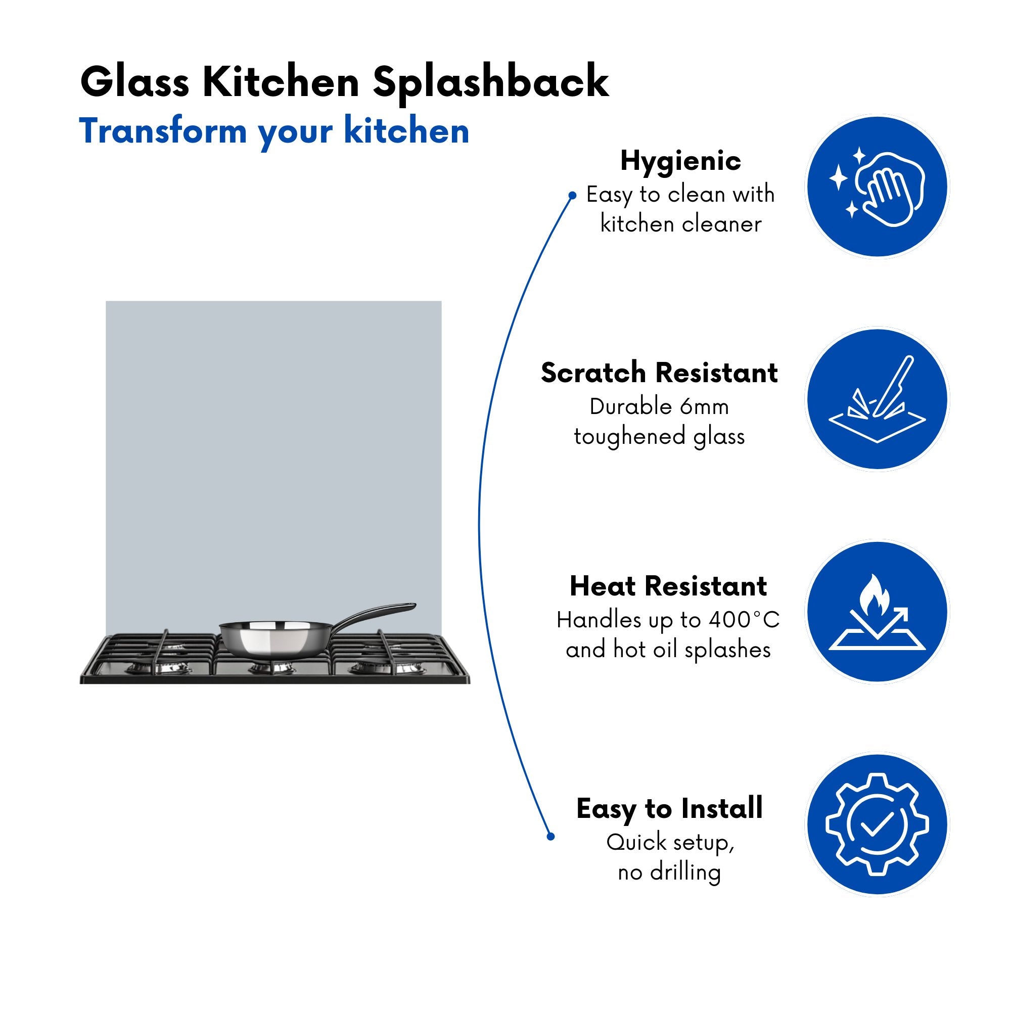 Ash Grey Kitchen Splashback