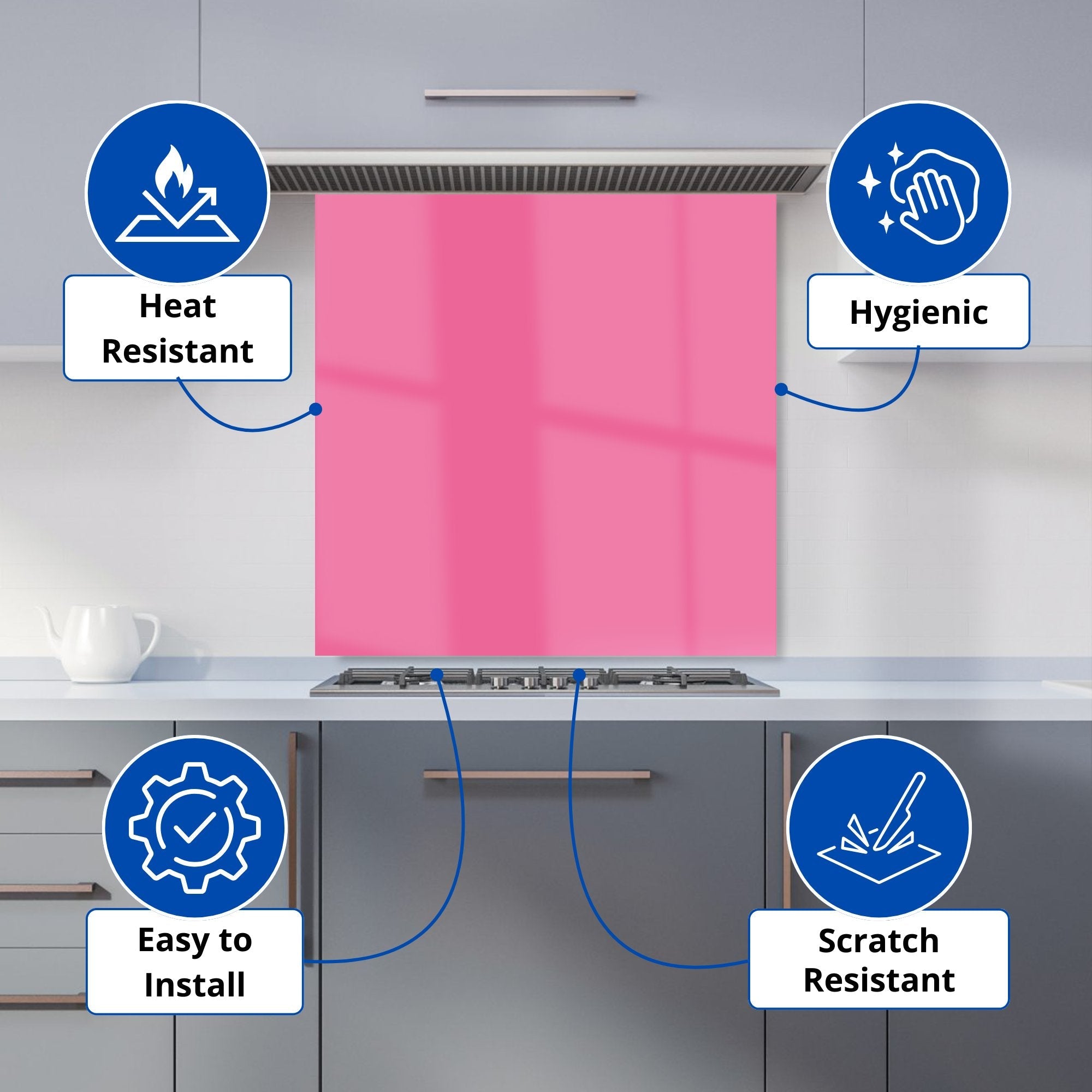 Hot Pink Kitchen Splashback