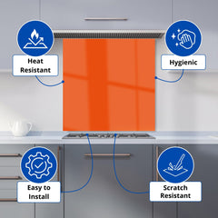 Flame Orange Kitchen Splashback
