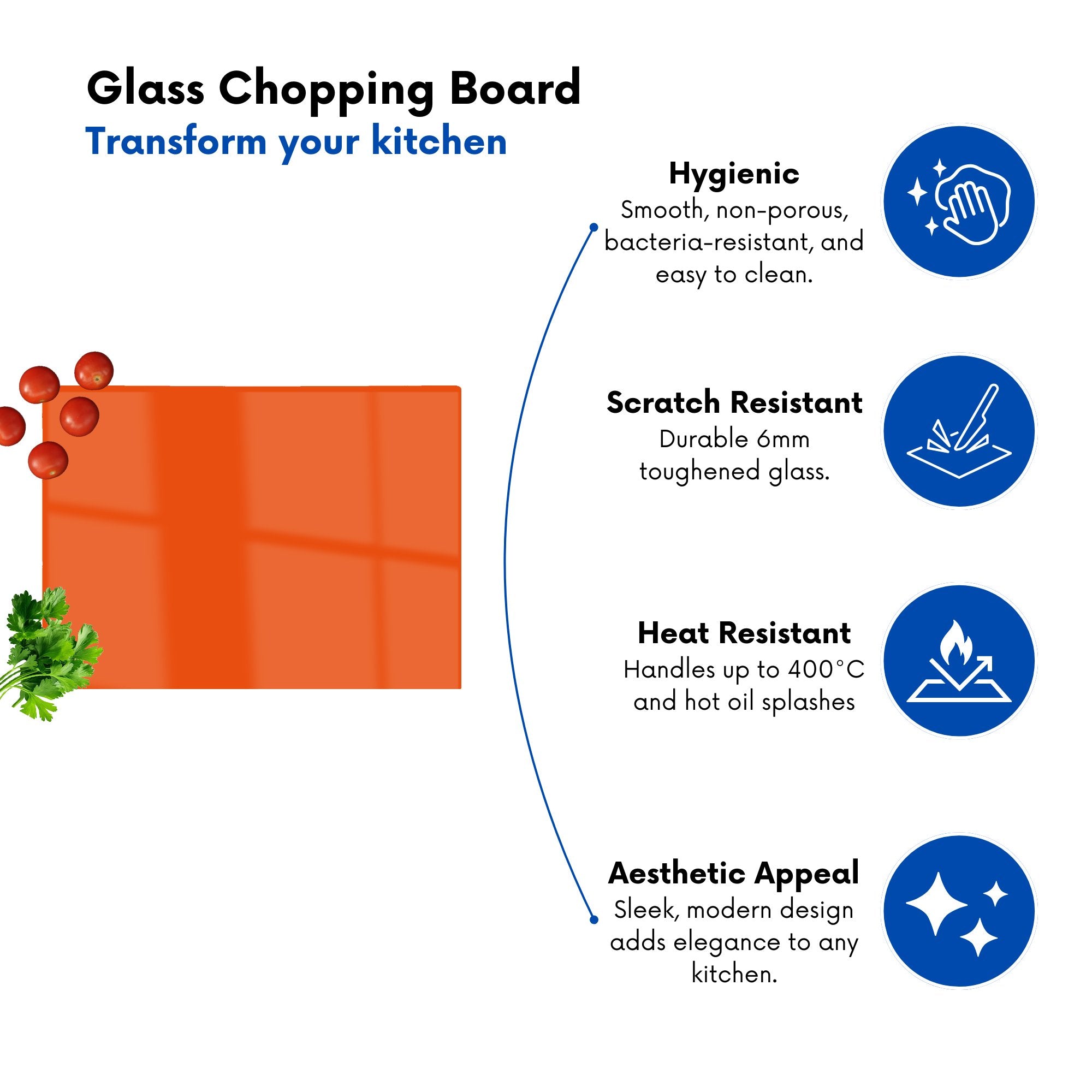 Flame Orange Chopping Board