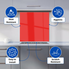 Fire Engine Red Kitchen Splashback