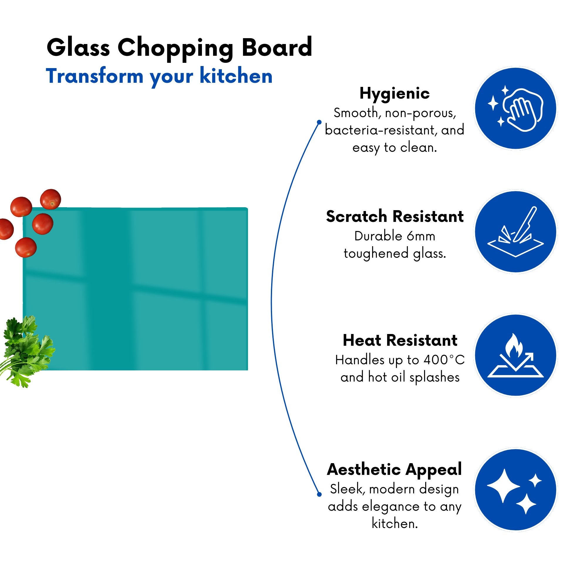 Teal Blue Chopping Board