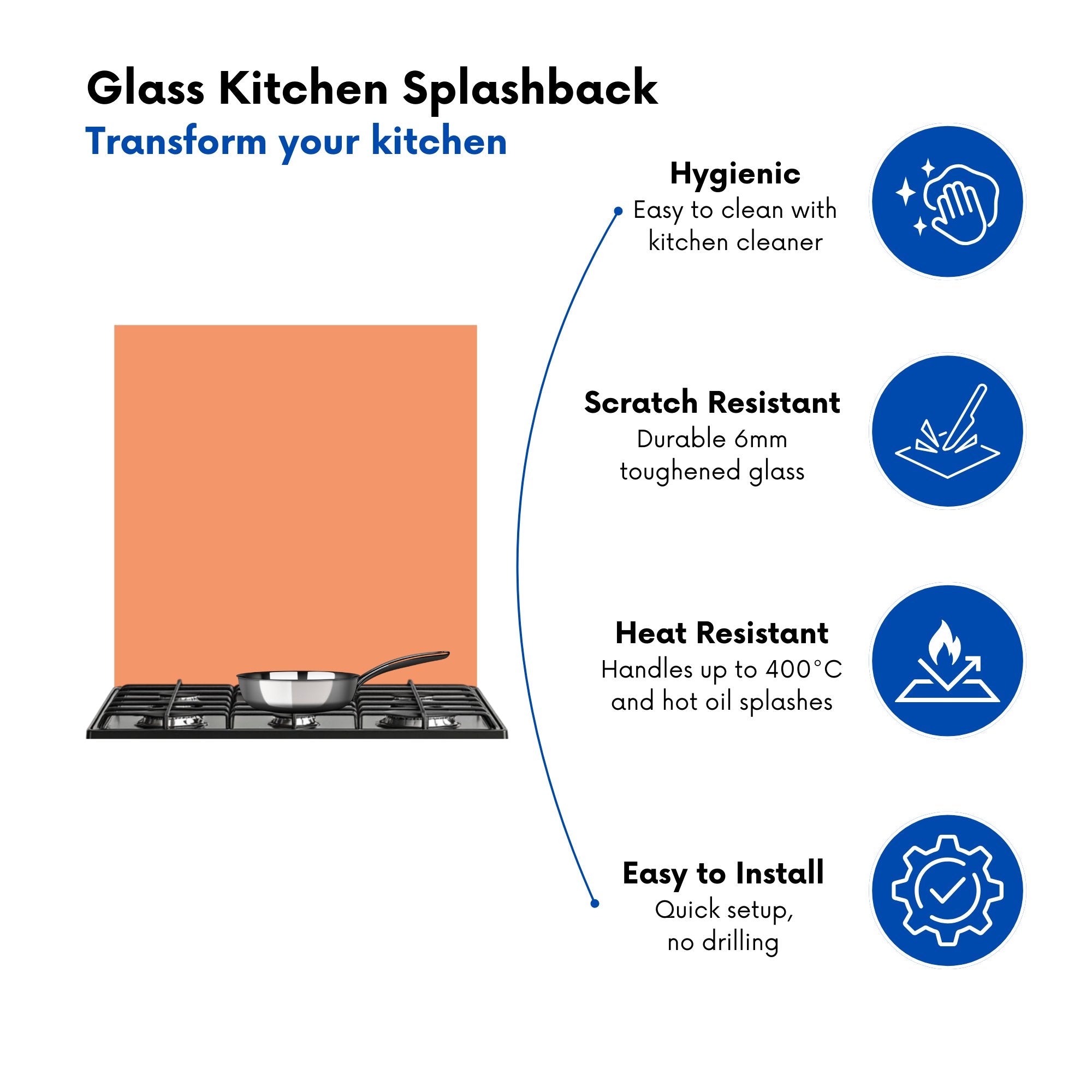 Faded Orange Kitchen Splashback