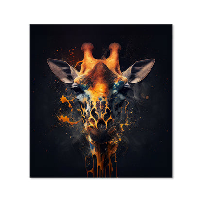 Golden Giraffe Face Splashart Kitchen Splashback