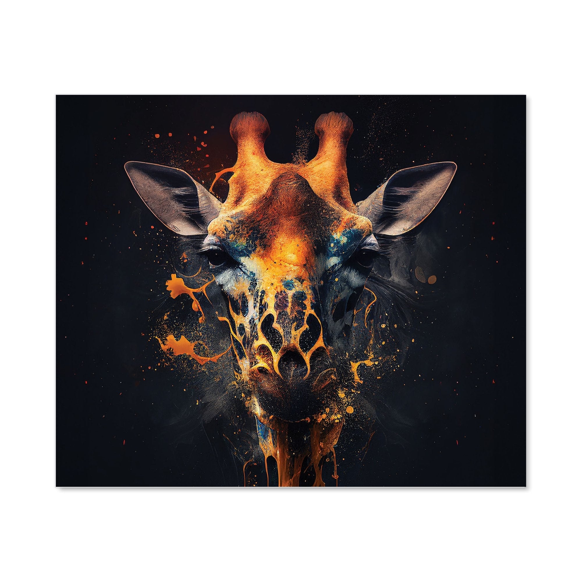Golden Giraffe Face Splashart Kitchen Splashback