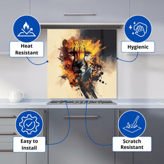 Cheetah Face Splashart Kitchen Splashback
