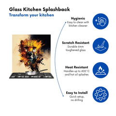 Cheetah Face Splashart Kitchen Splashback