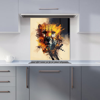 Cheetah Face Splashart Kitchen Splashback