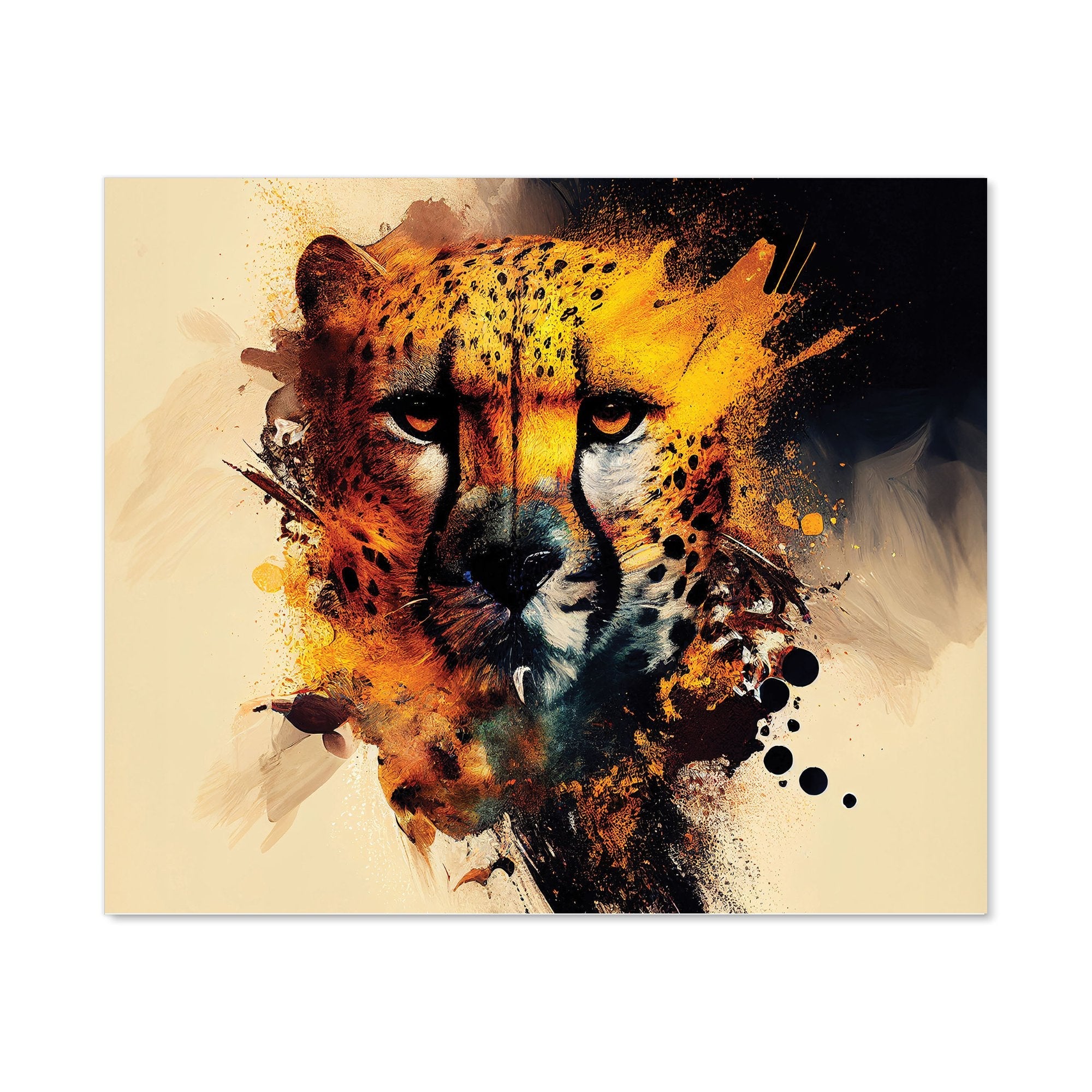 Cheetah Face Splashart Kitchen Splashback