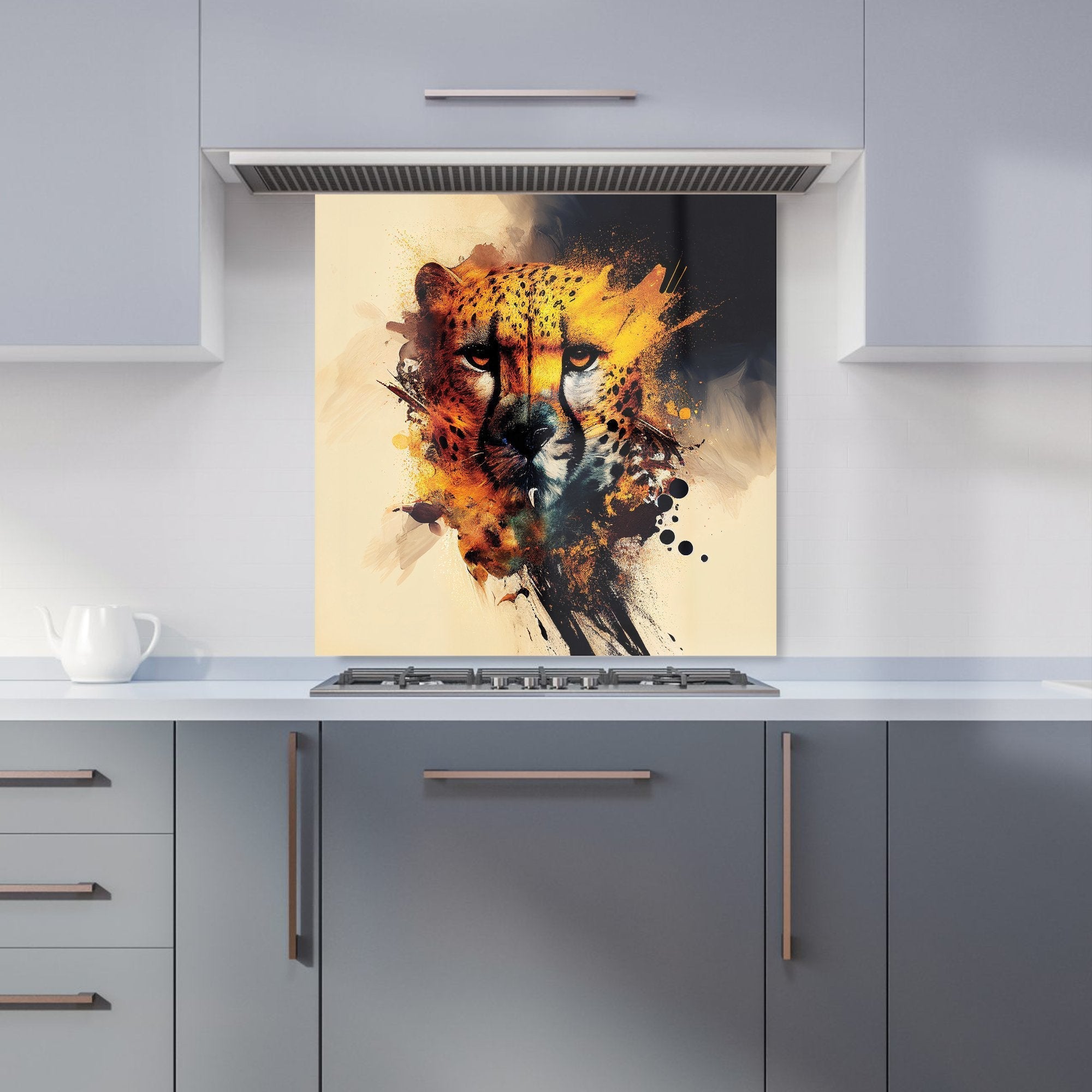 Cheetah Face Splashart Kitchen Splashback