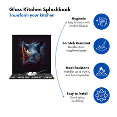 Rhino Face Splashart Kitchen Splashback