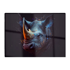 Rhino Face Splashart Glass Chopping Board