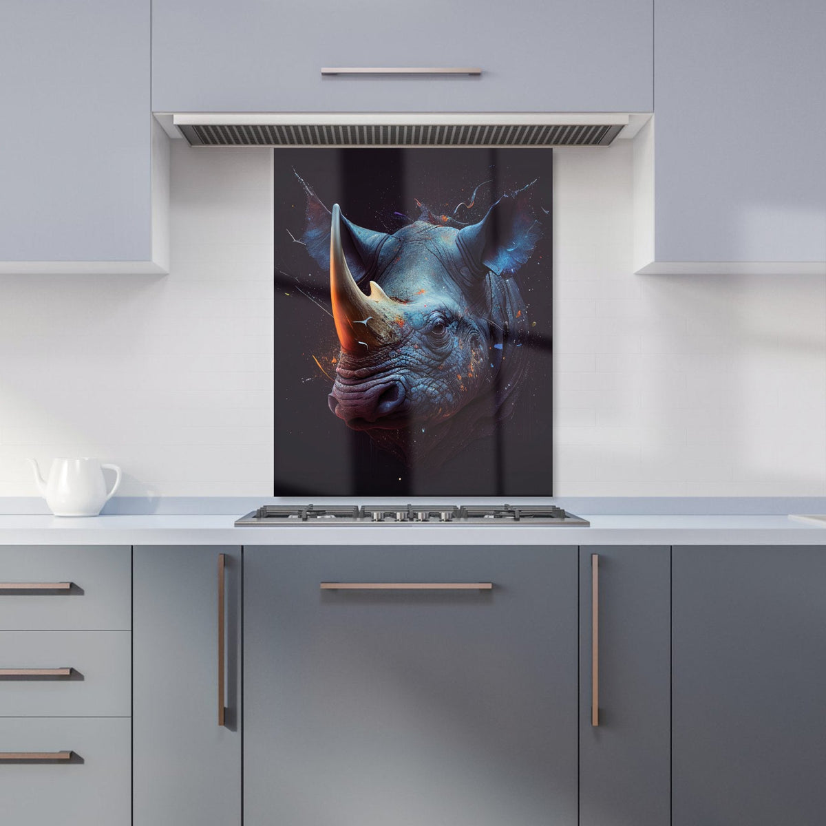 Rhino Face Splashart Kitchen Splashback