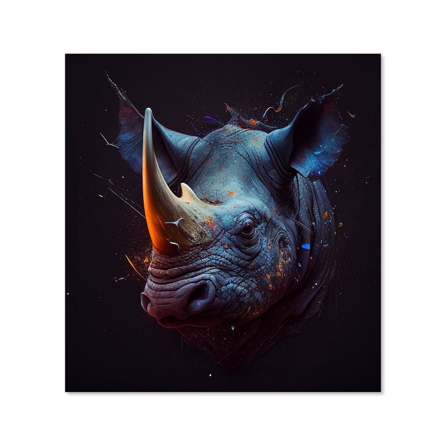 Rhino Face Splashart Kitchen Splashback