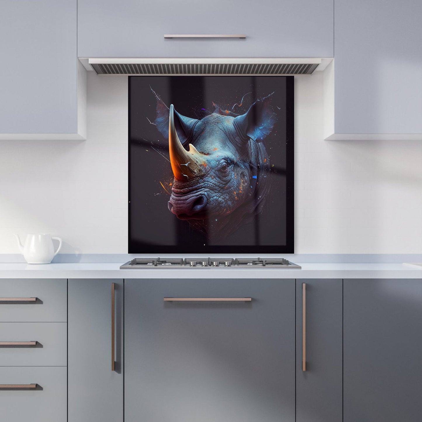 Rhino Face Splashart Kitchen Splashback