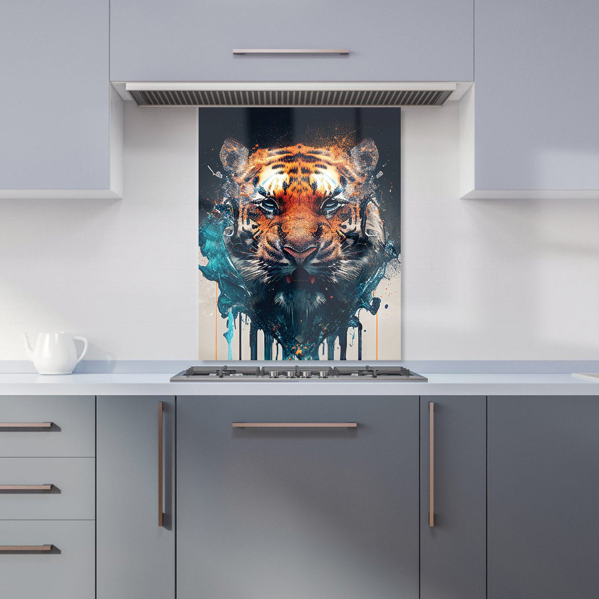 Tiger Face Splashart Kitchen Splashback