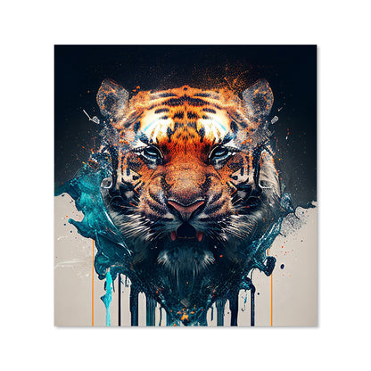 Tiger Face Splashart Kitchen Splashback