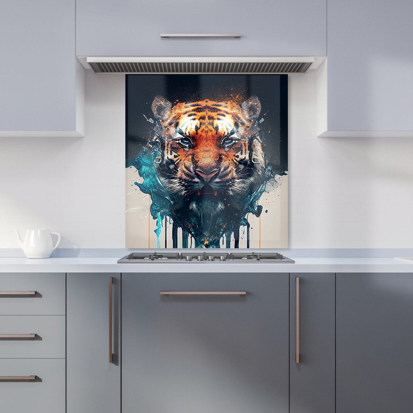 Tiger Face Splashart Kitchen Splashback