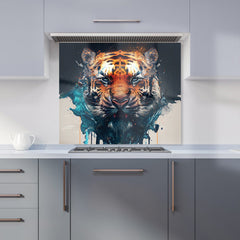 Tiger Face Splashart Kitchen Splashback
