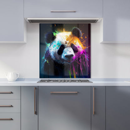 Panda Face Splashart Colourful Kitchen Splashback