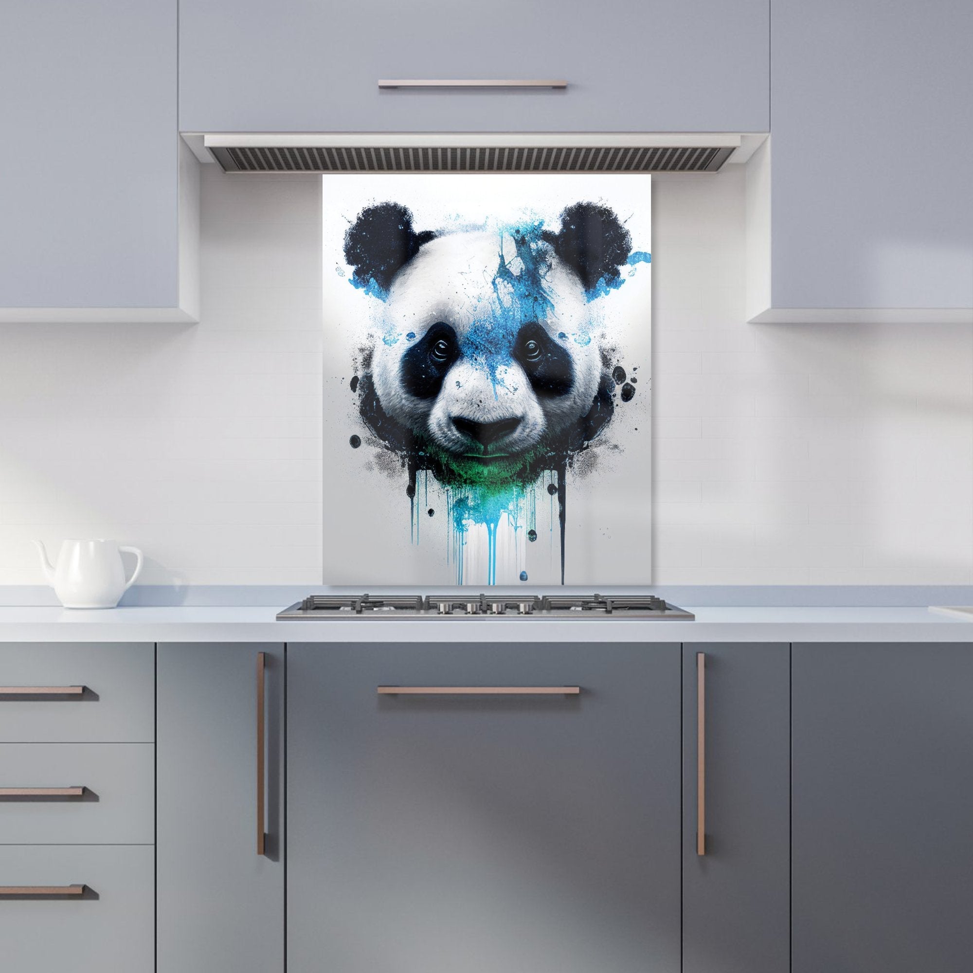 Panda Face Splashart Light Background Kitchen Splashback