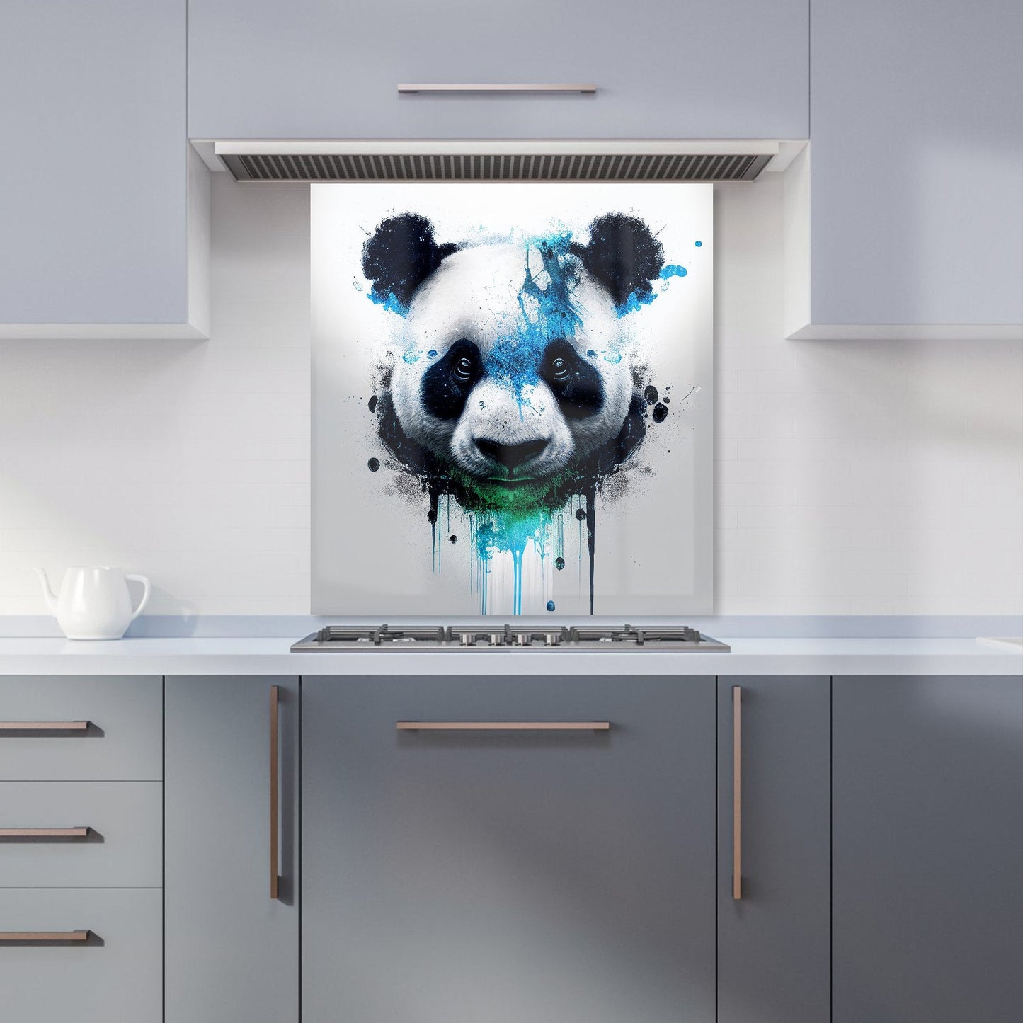 Panda Face Splashart Light Background Kitchen Splashback