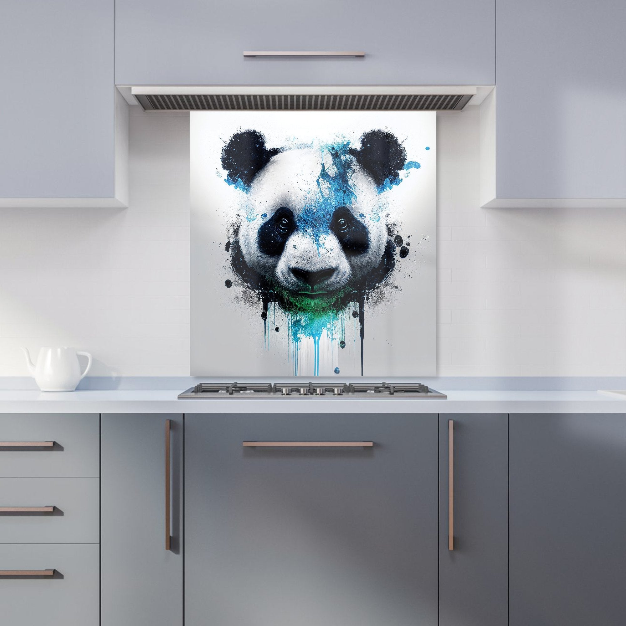 Panda Face Splashart Light Background Kitchen Splashback
