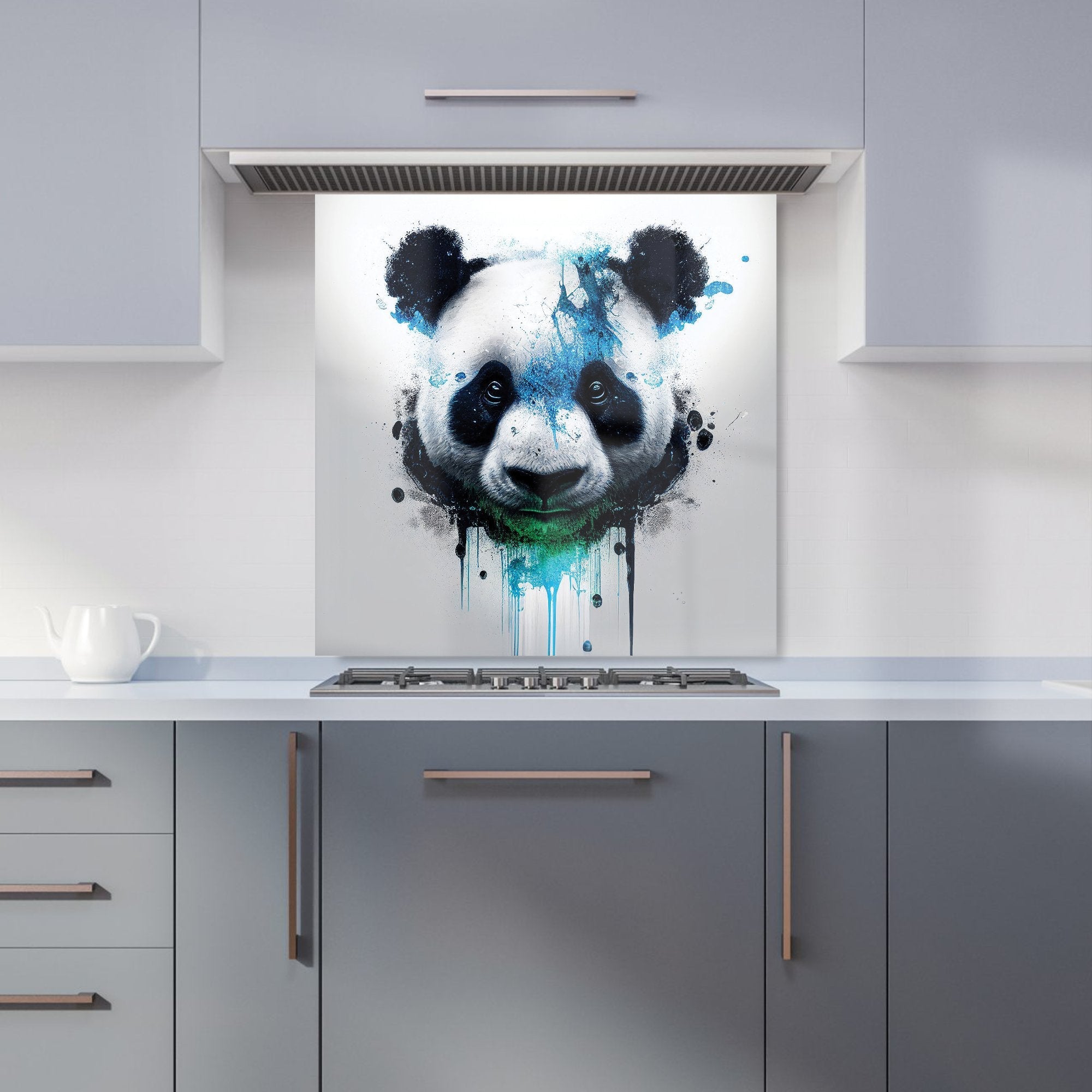Panda Face Splashart Light Background Kitchen Splashback