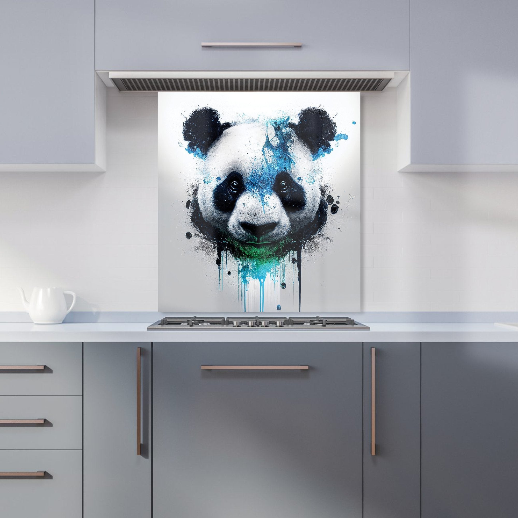 Panda Face Splashart Light Background Kitchen Splashback