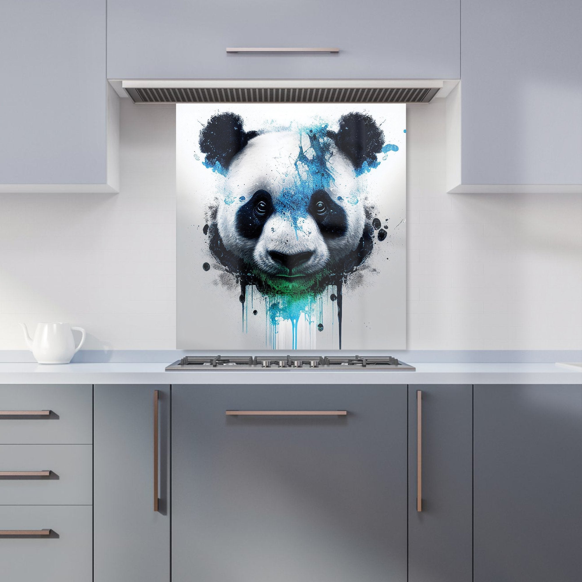 Panda Face Splashart Light Background Kitchen Splashback