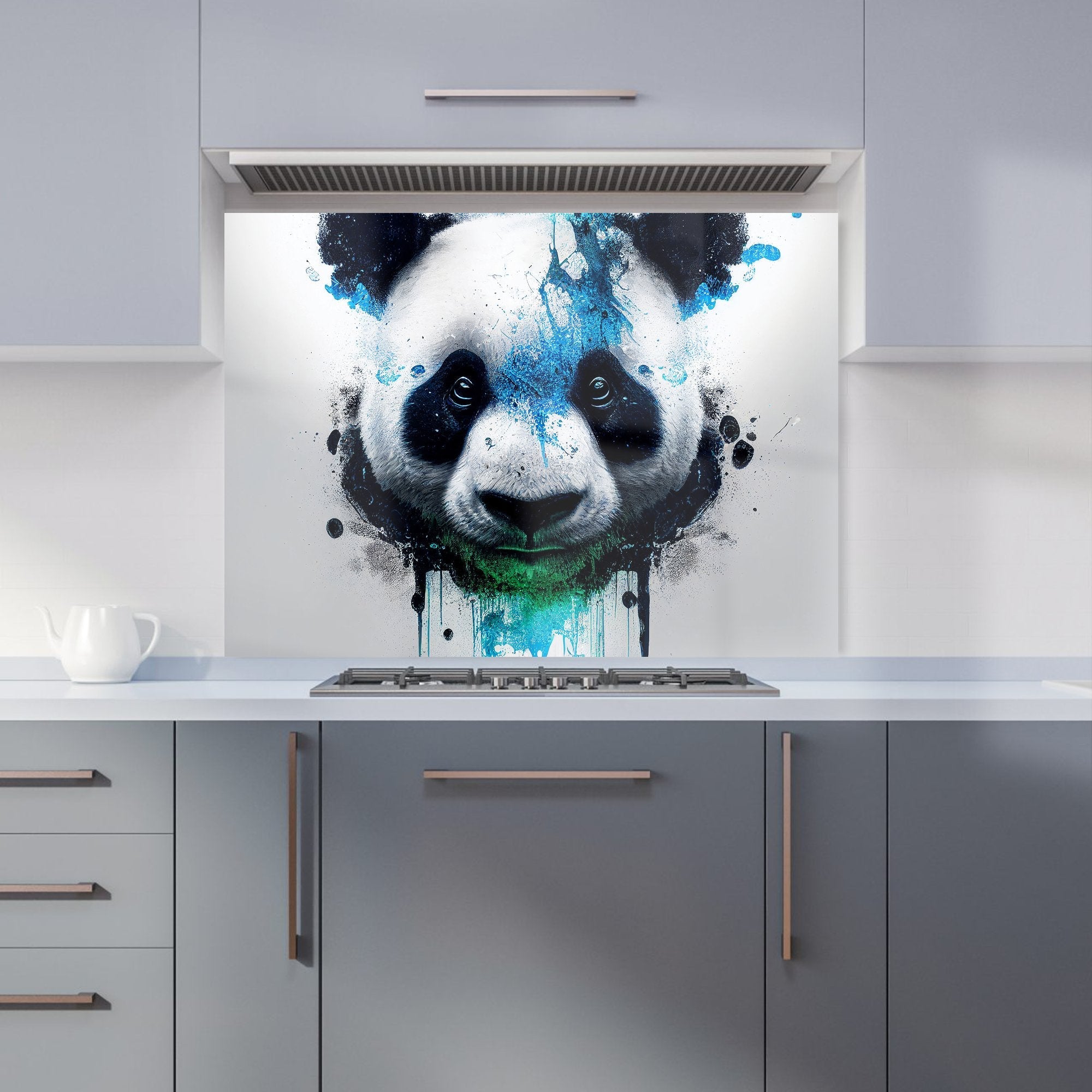 Panda Face Splashart Light Background Kitchen Splashback