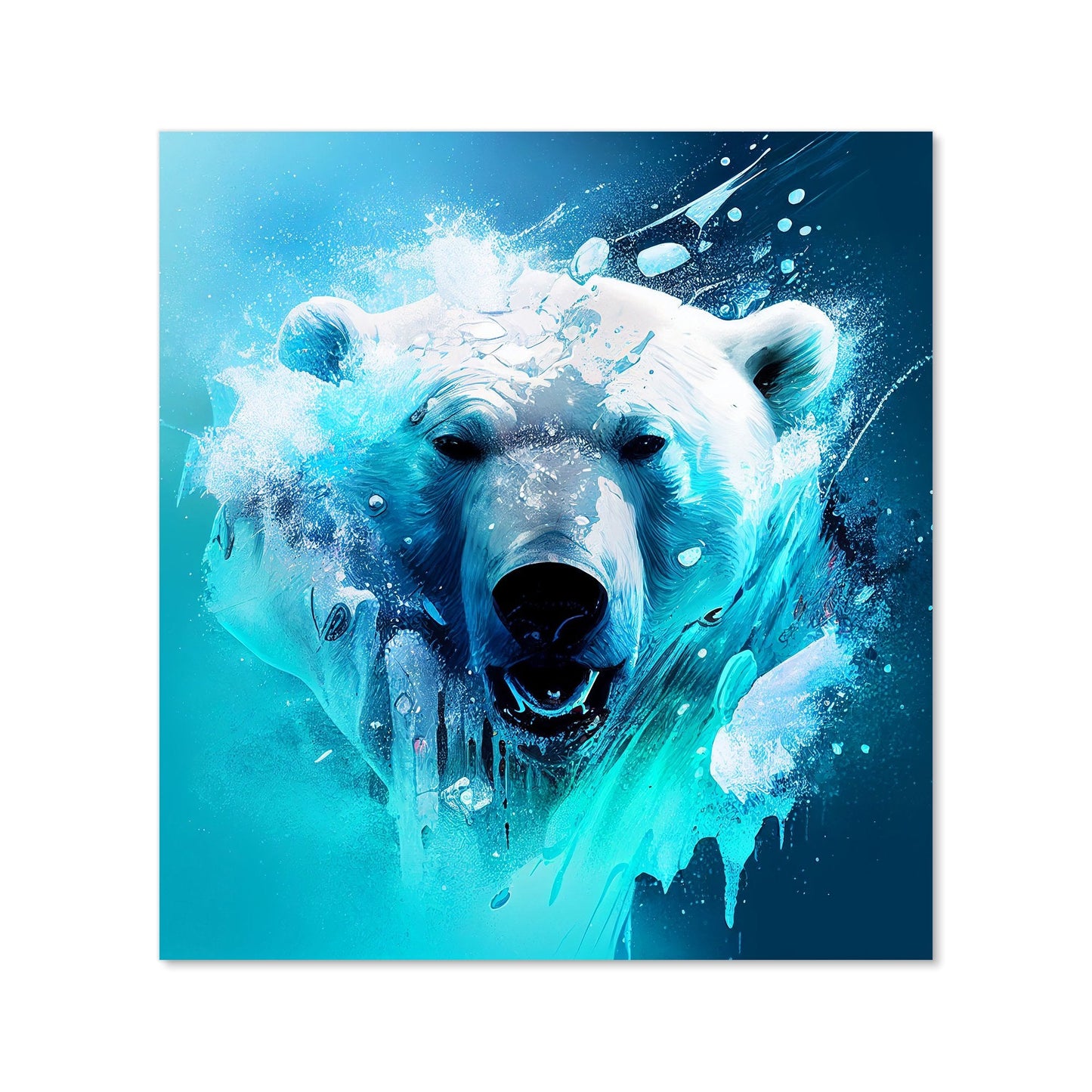 Polar Bear Face Splashart Kitchen Splashback