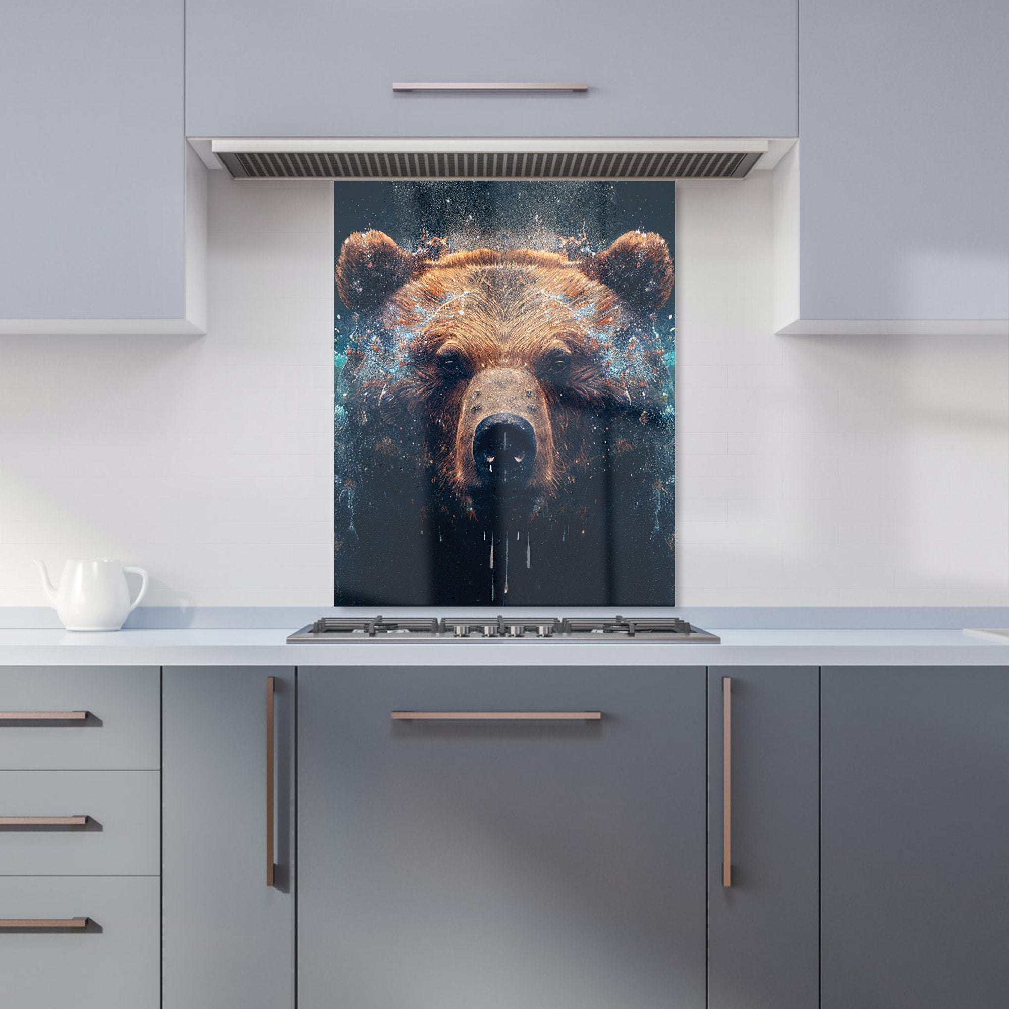 Brown Bear Face Splashart Kitchen Splashback