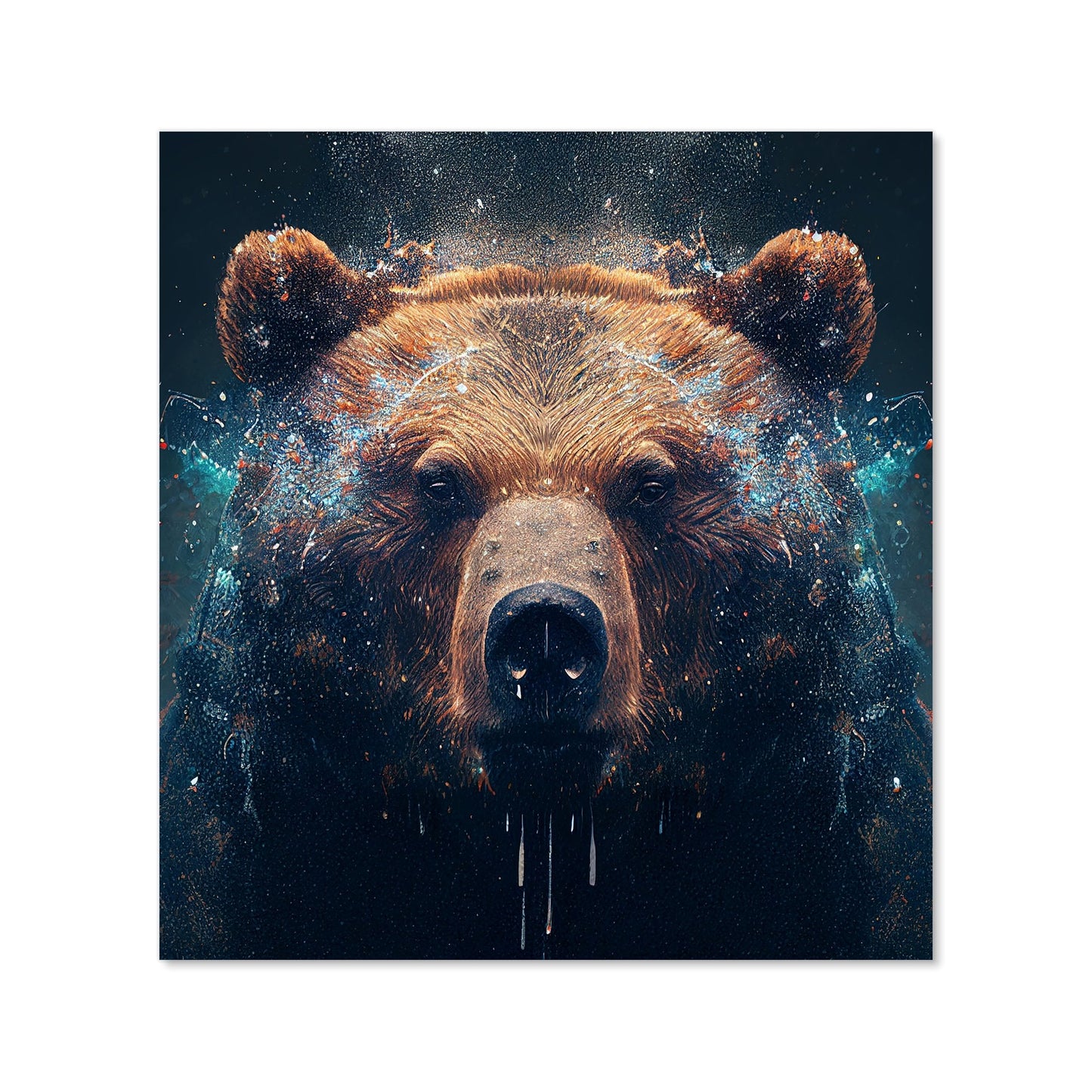 Brown Bear Face Splashart Kitchen Splashback